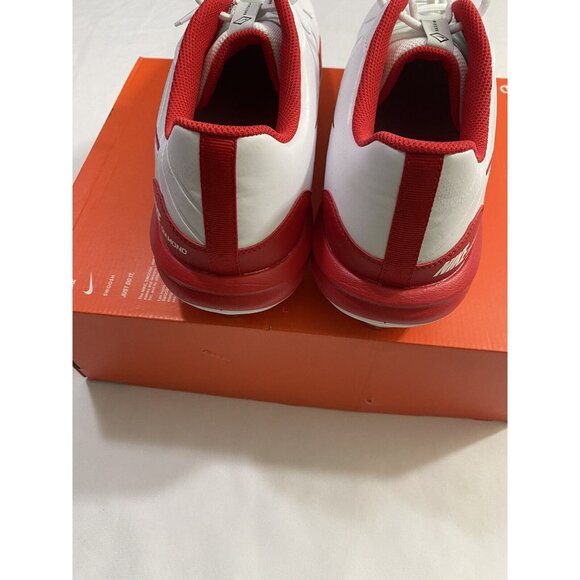 New Mens Size 14 White Red Nike Alpha Huarache Varsity 4 Low Baseball Cleats
